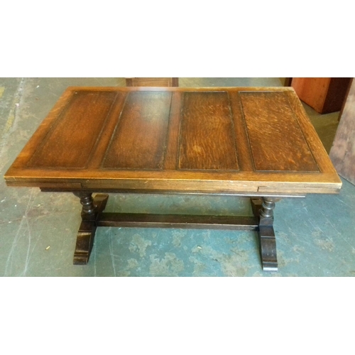 367 - Oak draw Leaf dining table and 6 chairs