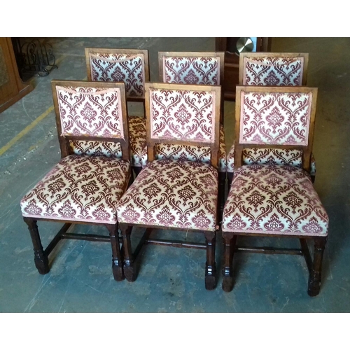 367 - Oak draw Leaf dining table and 6 chairs