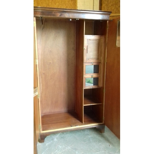 395 - Flamed mahogany double door wardrobe