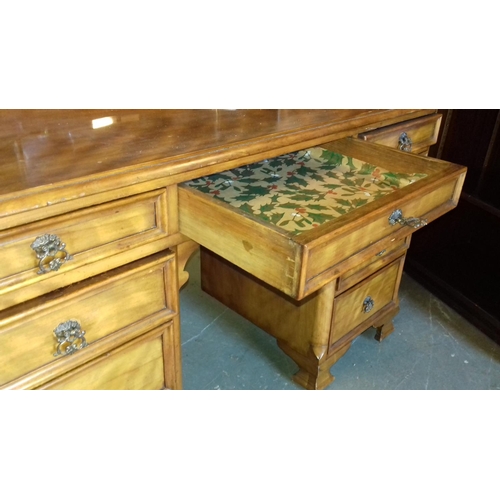 408 - 123 x 51 cm Victorian 9 drawer dressing table