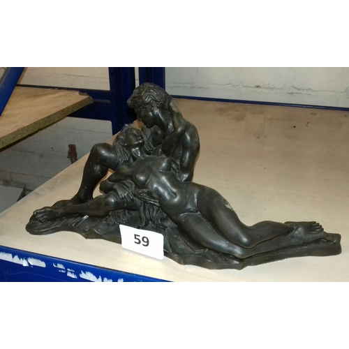 59 - 34 cm long Heredities 'The Look of Love' bronze finished statue