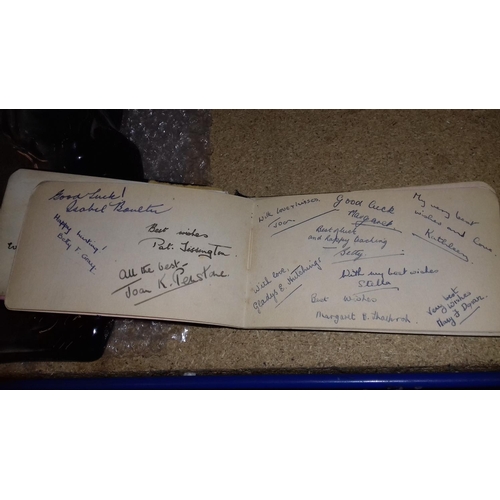 63 - 1930's autograph album with assorted signatures and verses