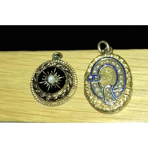 640 - 2 x unstamped yellow metal items being pendant and locket