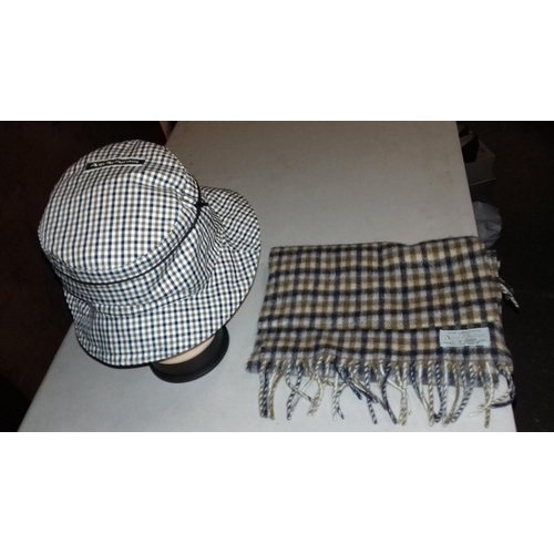 126 - Aquascutum hat and scarf