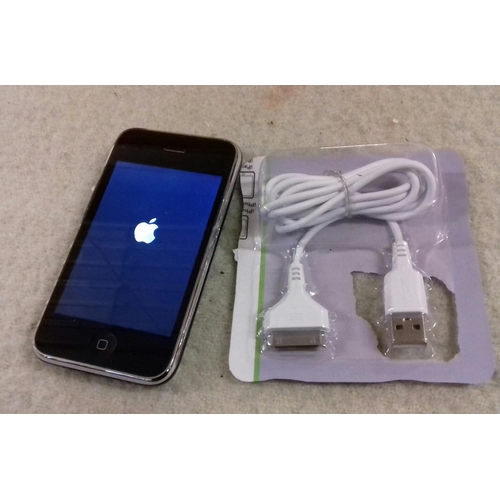 654 - 16 GB iPhone 3 on Three network with USB lead, with free iCloud