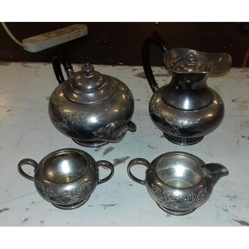 57 - James Dixon and Sons silver-plated 4 piece tea service