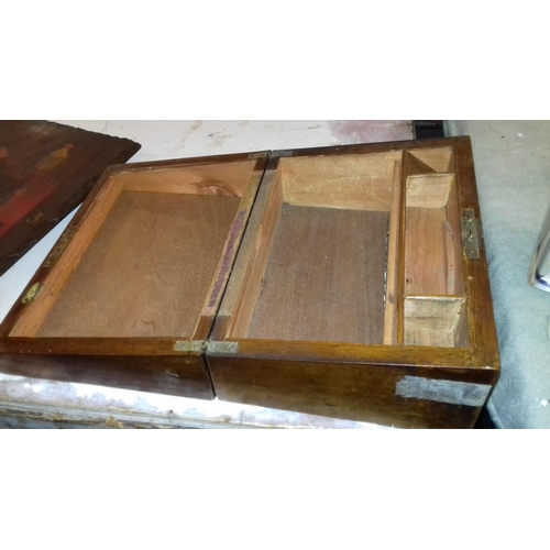 62 - Mahogany writing slope approx. 30 x 22 x 15 cm for restoration