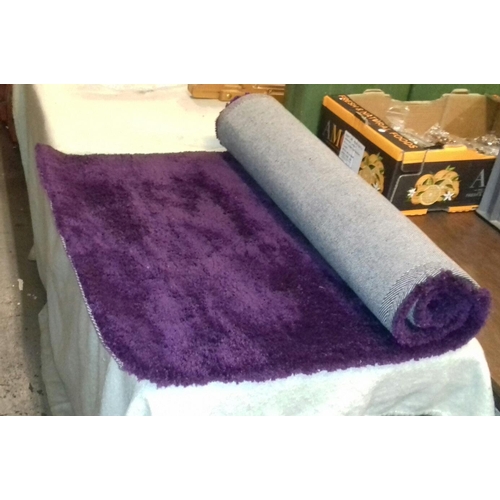 3 - Dunelm teddy bear plum plain coloured carpet approx. 150 x 80