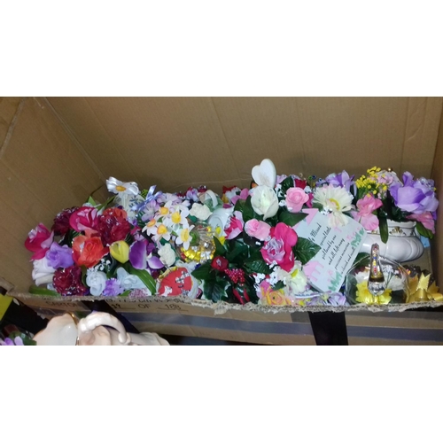 24 - Large amounts of assorted silk flower displays in bespoke pots etc.