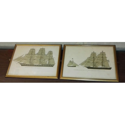 93 - Pair of 44 x 34 cm framed Victorian boat pictures