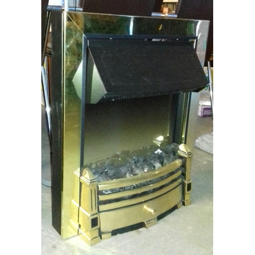 401 - Brass front electric fire