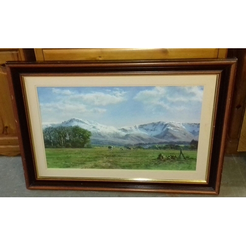 20 - 99 x 69 cm framed Snowdonia picture signed p Stanton 1991