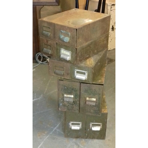 551 - 4 x stacking mid-century industrial drawers