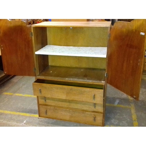 568 - Art deco small boy 3 drawer cabinet approx. 92 x 48 x 158cm