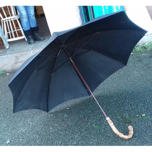 19 - Vintage Paragon brass and bamboo umbrella