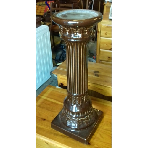 240 - 59 cm tall brown glazed jardinière stand