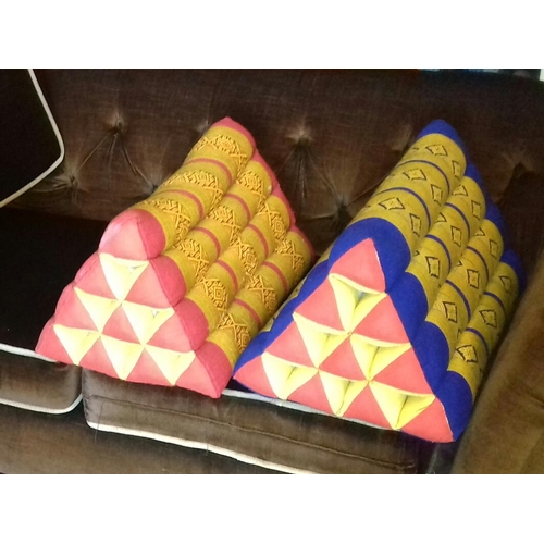 430 - Pair of Thai triangular back support/pillows