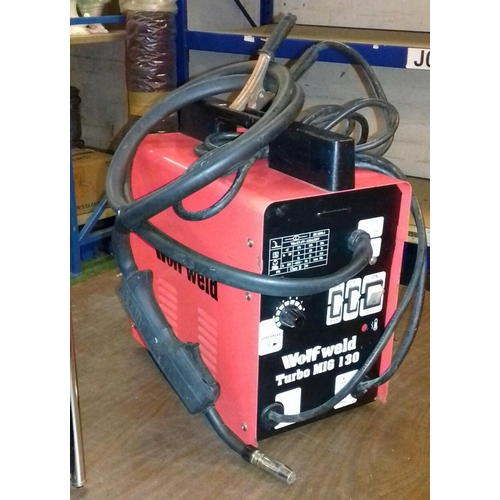 387 - Wolfweld turbo MIG 130 gas-less welder