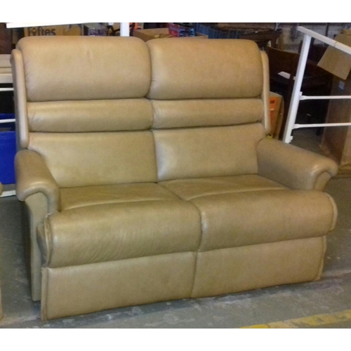 439 - Power of Sherborne leather 2 seater couches