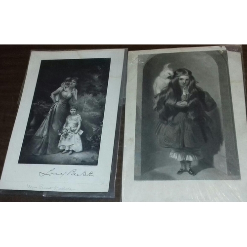 73 - Bundle of 4 x vintage etchings one being 1882 Violet Granby (signed) and one being 1883 lady Lucy Be... 