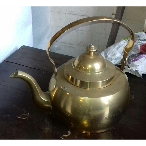 159 - Large brass kettle