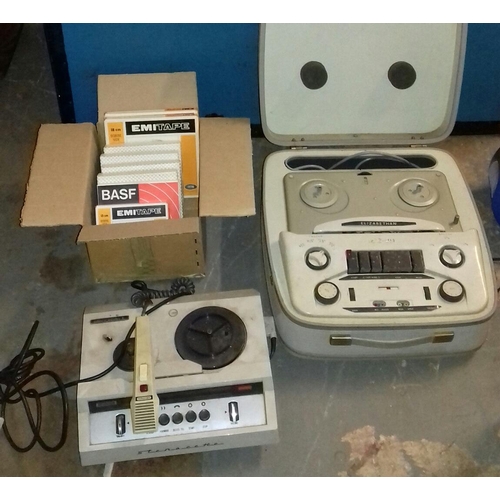 451 - Elizabethan model LZ 29 real to reel, Grundig Stenorette lLreel-to-reel & box of assorted spools