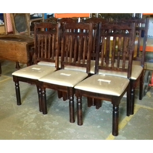 428 - As new extending dining table and 6 chairs, all with protective covers still on