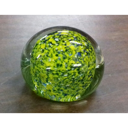 54 - 7 cm wide by 6 cm tall art glass paperweight