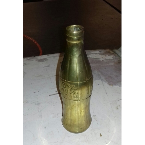 71 - 17 cm tall brass Coca-Cola bottle