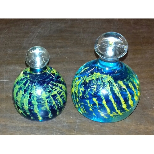 84 - 2 x Mdina glass dump paperweights being 9 and 7 cm tall