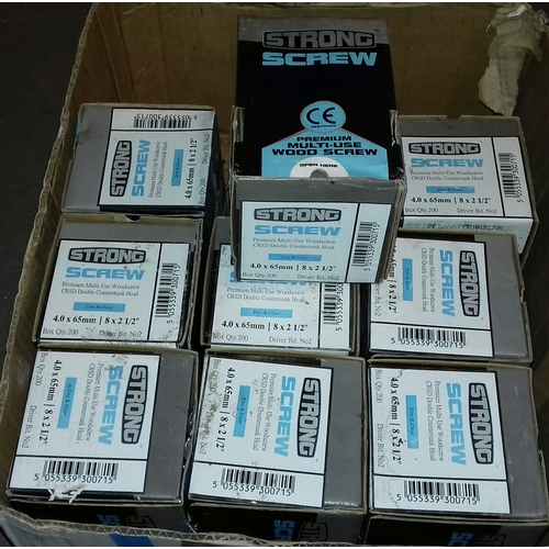 250 - 10 x boxes of strong screw 4.0 x 65 mm wood screws