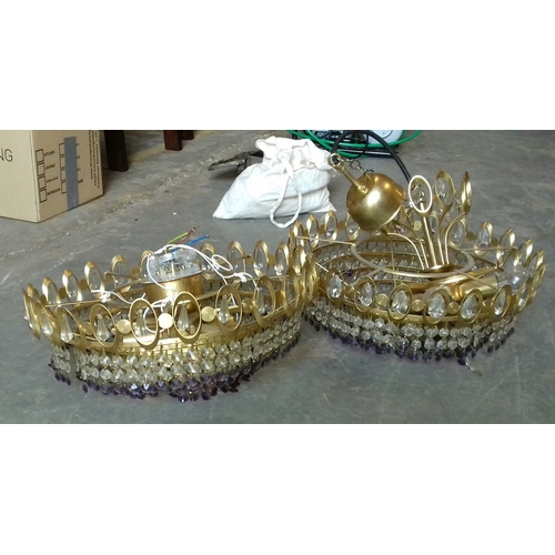 350 - 2 x king and queen chandelier ceiling lights