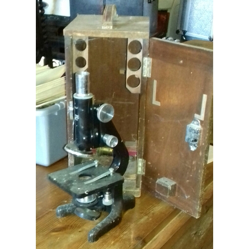 276 - Watson of London Kima microscope in wooden box