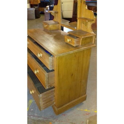 509 - Victorian Pine 3 graduated size drawer vanity desk