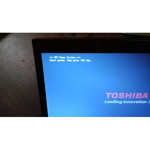 189 - Toshiba Portege R700 series laptop, powers up but RTC power failure displays on start-up