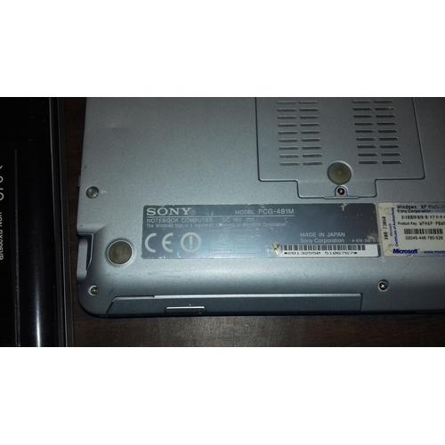 235 - 2 x Sony Vaio being notebook model PCG-481M & personal computer model PCG-9W6M, single charger prese... 