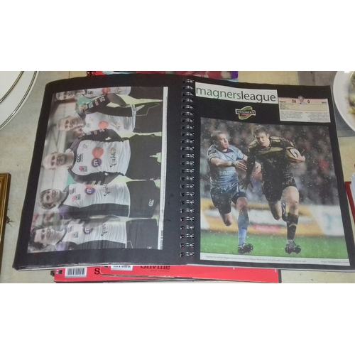 128 - 6 x scrapbooks full of assorted rugby memorabilia