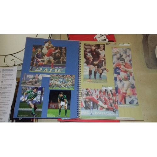 128 - 6 x scrapbooks full of assorted rugby memorabilia