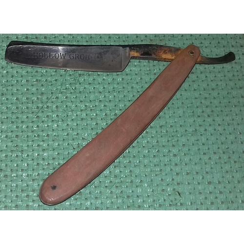 558 - 2 x cut-throat razors in case being hollow ground and William Rogers