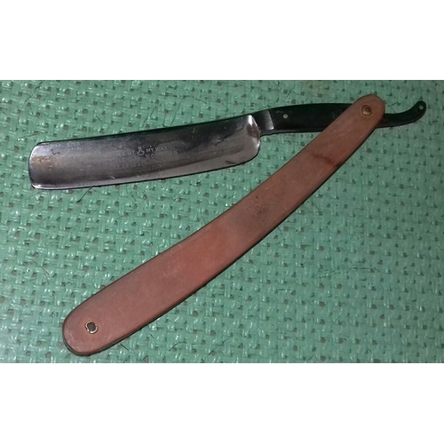 558 - 2 x cut-throat razors in case being hollow ground and William Rogers