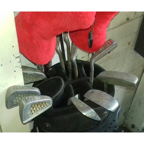 4 - Set of golf clubs in bag with trolley