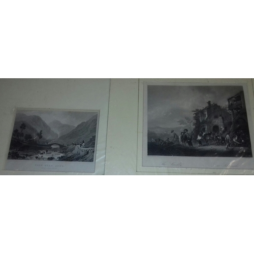 70 - Bundle of three 31 x 26 cm mounted Victorian steel engravings, 2 being the same