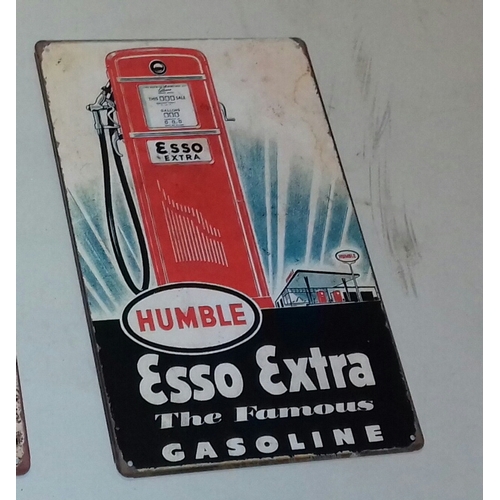 72 - 30 x 20 cm Esso extra gasoline tin plate sign