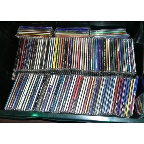 179 - Green plastic crate of assorted mainly CD singles