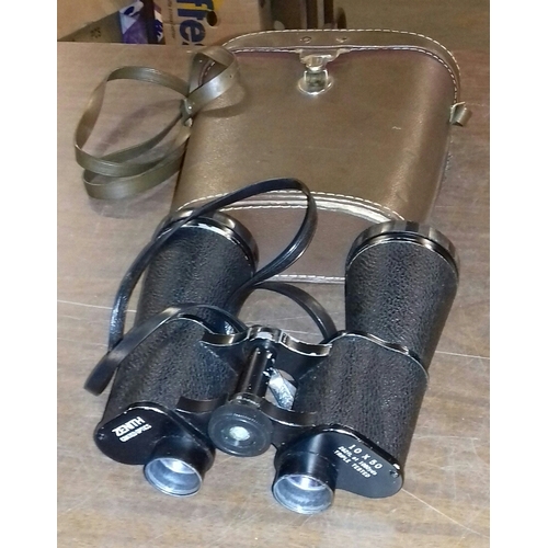 37 - Zenith 10 x 50 field binoculars in case