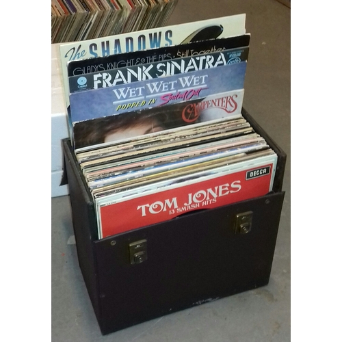 226 - Retro vinyl album carry case with assorted vinyl albums