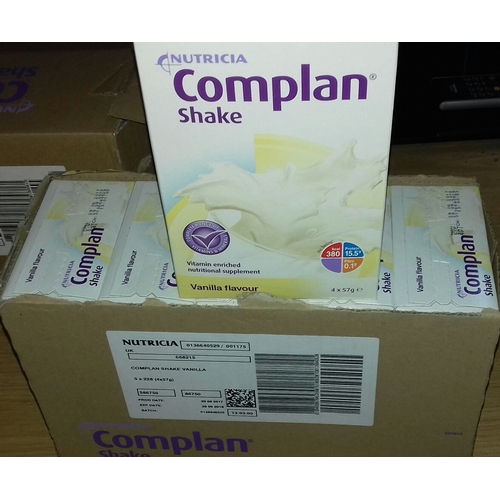 243A - Box containing 5 x packs of 4 x 57 gm vanilla flavour Nutricia Complan shake