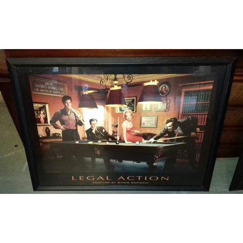 484 - 87 x 67 cm framed CHRIS CONSANI 'Legal Action' picture