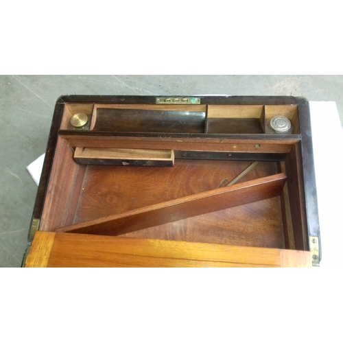 359 - 40 x 24 x 17 cm inlaid writing slope needs minor restoration