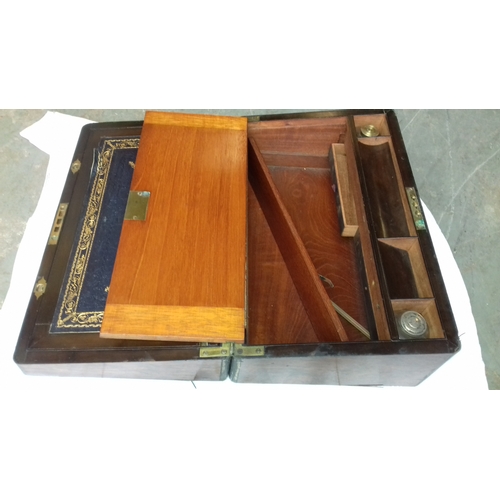 359 - 40 x 24 x 17 cm inlaid writing slope needs minor restoration